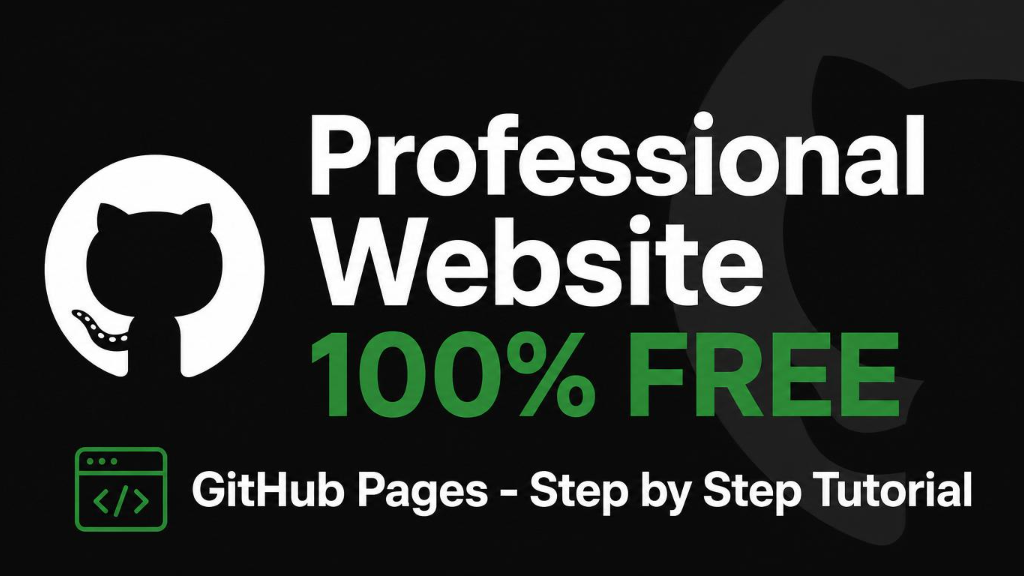 Professional Website for FREE using GitHub Pages - COS.TV
